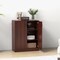 Costway 2-Door Storage Cabinet Freestanding Storage Organizer with 3-Tier Shelf Entryway Black/Brown